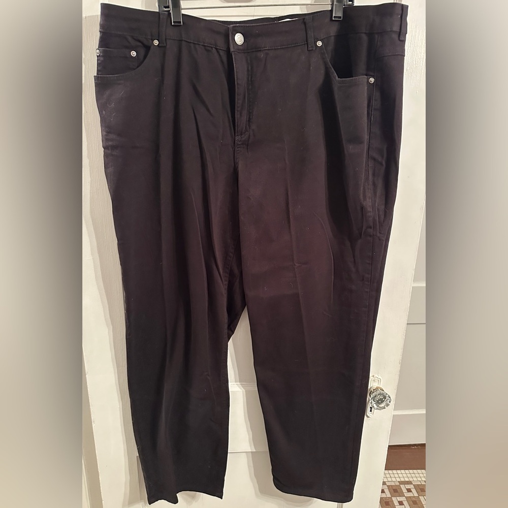 Just My Size 24W Classic Fit Twill Stretch Black Jeans